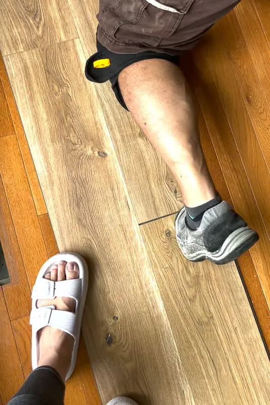 Close-up of installed planks showing tight seams and realistic wood grain detail